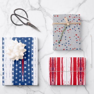 3 Wrapping Paper Sheets Pretty cute American style