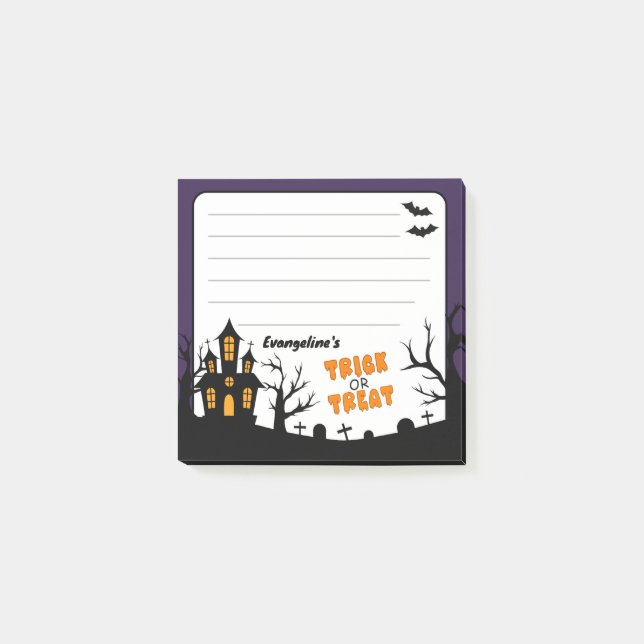 3"x3 4"x6" Haunted House & Spooky Trees Post-it Notes (Front)