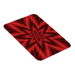 3"x4" Photo Magnet Fuzzy Star in Red