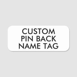 3" x 1.25" ROUNDED Pin Back Custom Name Tag Blank