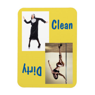 3" x 4" Dancing Nun & Sexy Dancer Clean/Dirty Magnet