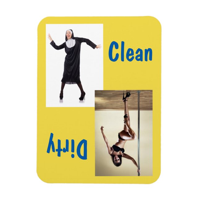 3" x 4" Dancing Nun & Sexy Dancer Clean/Dirty Magnet (Vertical)