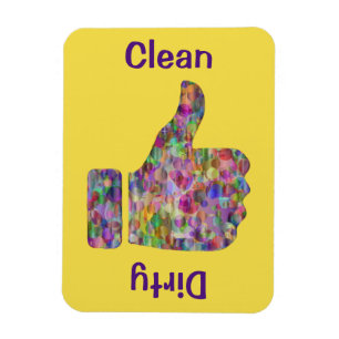 3" x 4" Thumbs Up Down Colorful Clean/Dirty Magnet