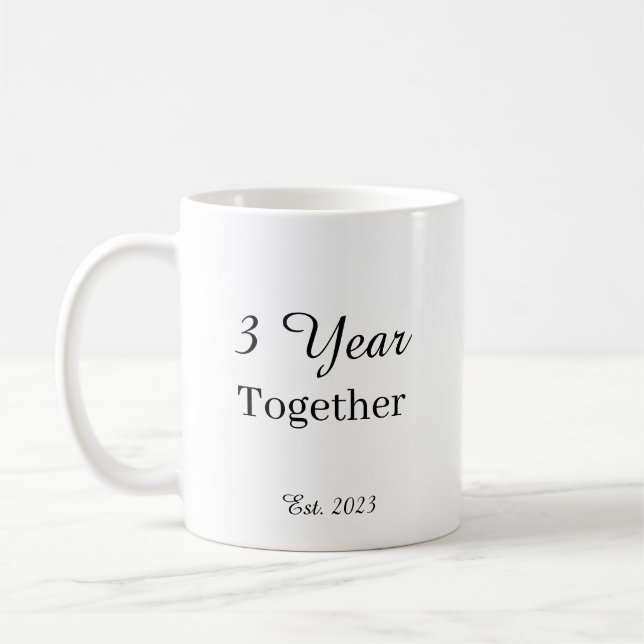 3 Year Anniversary Mug – First Wedding Anniversary (Left)