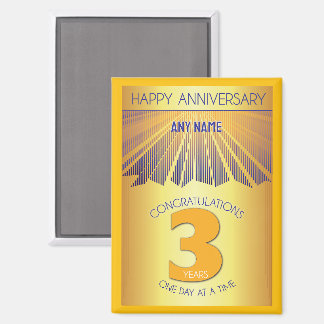 3 Year | Golden Ray 12 Step CUSTOM NAME Magnet