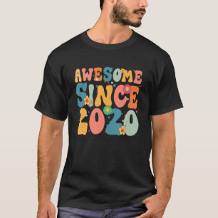 3 Year Old Awesome Since 2020 3rd Birthday   Girl  T-Shirt