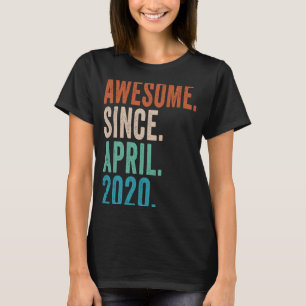3 Year Old Awesome Since April 2020 3rd Birthday T-Shirt