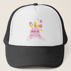 3 Year Old Birthday Cake Trucker Hat