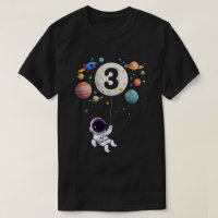 3 Year Old Birthday Planets Astronaut 3rd Birthday