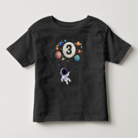 3 Year Old Birthday Planets Astronaut 3rd Birthday