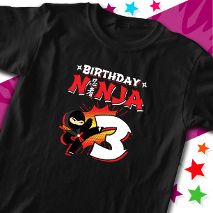 3 Year Old Comic Book Style Ninja 3rd Birthday T-Shirt