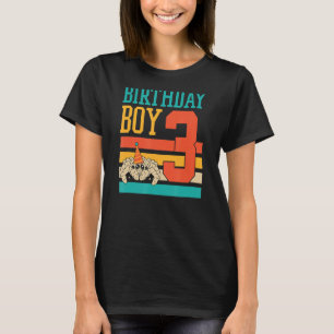 3 Year Old Cute Jumping Spider Birthday Boy Party  T-Shirt