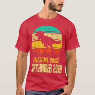 3 Year Old Gifts Awesome September 2019 Dinosaur 3 T-Shirt