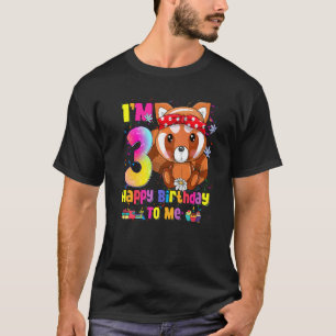 3 Year Old Girl Princess Little Red Panda  3rd Bir T-Shirt