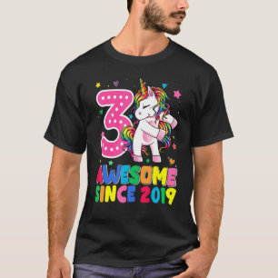 3 Year Old Girls Teens Flossing Unicorn 3rd Birth T-Shirt