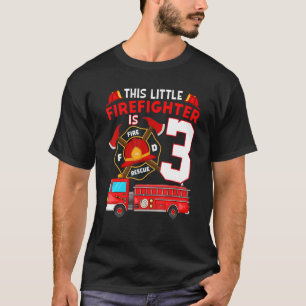3 Year Old It's My 3rd Birthday Boy Fire Truck Fir T-Shirt