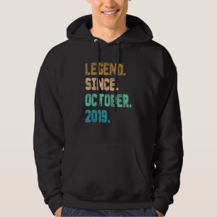 3 Year Old Legend Since October 2019 3rd Birthday Hoodie