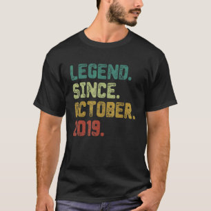 3 Year Old  Legend Since October 2019 3rd Birthday T-Shirt