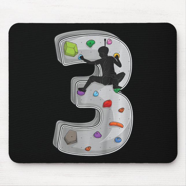3 Year Old Rock Climbing 3rd Birthday Adventures C Mouse Mat (Front)