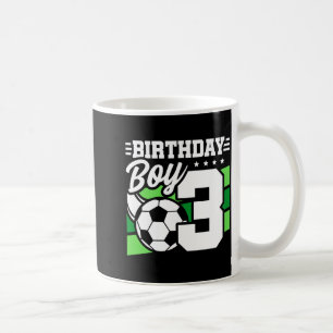 3 Year Old Soccer Football Party 3rd Birthday Boy Coffee Mug
