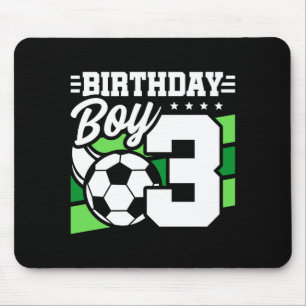 3 Year Old Soccer Football Party 3rd Birthday Boy Mouse Mat