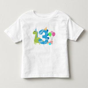 3 Year Old's Dinosaur Birthday Toddler T-Shirt