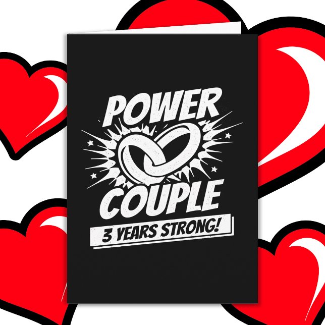 3 Years Comic Super Power Couple 3rd Anniversary Card (Creator Uploaded)