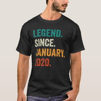 3 Years Old 3rd Birthday Boy Legend Since January  T-Shirt