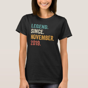 3 Years Old 3rd Birthday Boy Legend Since Novembe T-Shirt