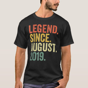 3 Years Old Awesome Since August 2019 3th Birthda T-Shirt