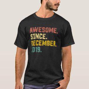 3 Years Old  Awesome Since December 2019 3rd Birth T-Shirt