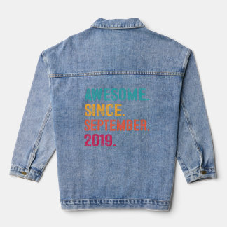 3 Years Old  Awesome Since September 2019 3rd Birt Denim Jacket