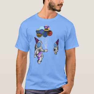3 Years Old Birthday Astronaut Planet Balloon T-Shirt