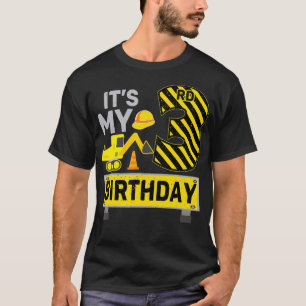 3 Years Old Boy It's My 3rd Birthday Construction T-Shirt