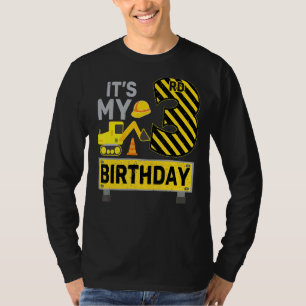 3 Years Old Boy It's My 3rd Birthday Construction T-Shirt