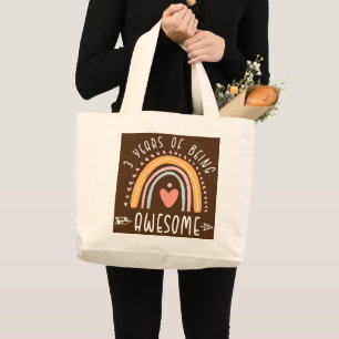 3 Years Old Girl Birthday 3rd Being Awesome Cute Large Tote Bag