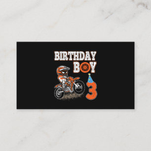 3 Years Old Kid - Birthday Boy - Dirt Bike - Motor Business Card