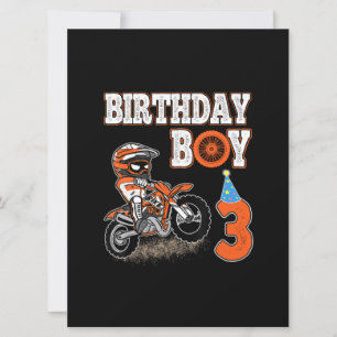 3 Years Old Kid - Birthday Boy - Dirt Bike - Motor Card