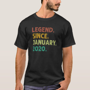 3 Years Old Legend Since January 2020 3rd Birthday T-Shirt