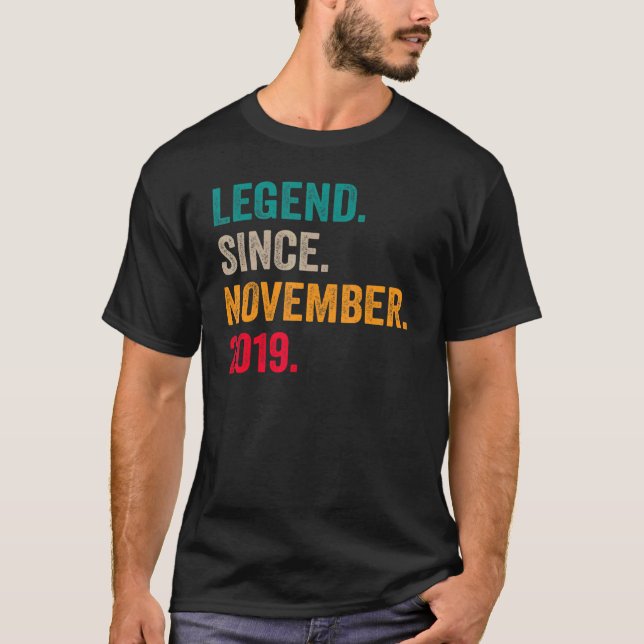 3 Years Old  Legend Since November 2019 3rd Birthd T-Shirt (Front)
