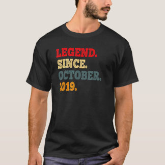 3 Years Old Legend Since October 2019 3rd Birthda T-Shirt