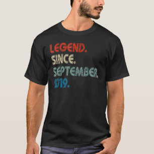 3 Years Old  Legend Since September 2019 3th Birth T-Shirt