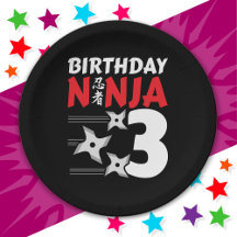 3 Years Old Ninja Party Stars Kids 3rd Birthday