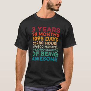 3 Years Old Retro Vintage 3Rd Birthday Of Being Aw T-Shirt