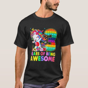 3 Years Old Unicorn Dabbing 3Rd Birthday Girl Unic T-Shirt