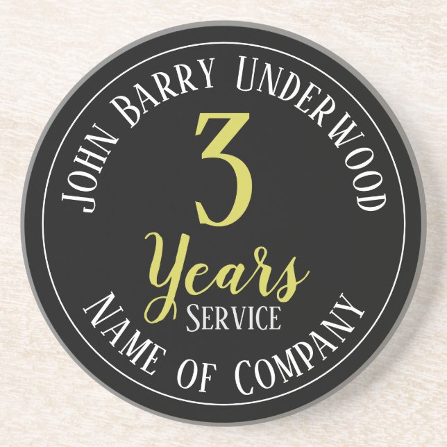 3 Years Service Staff Award Coaster (Front)