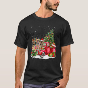 3 Yorkshire Terrier Truck Christmas Light Tree Rei T-Shirt