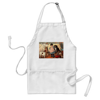 3c Girl and Dogs by Charles Burton Barber Standard Apron