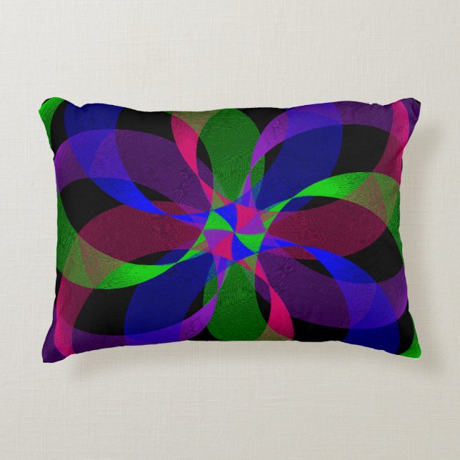 3D 2D Geometric Hybrid Accent Pillow (Front)
