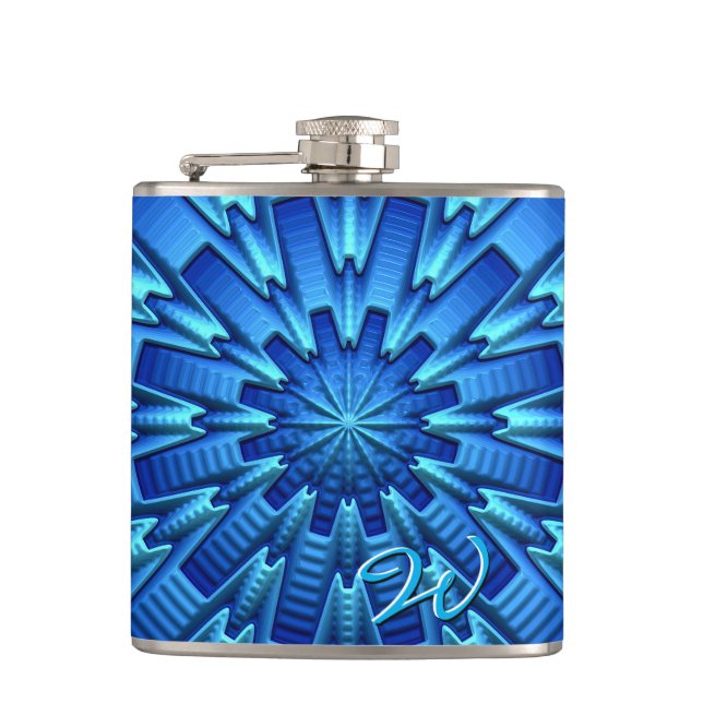 3D Abstract Art 1-8 Image Options Wrapped Flask (Front)